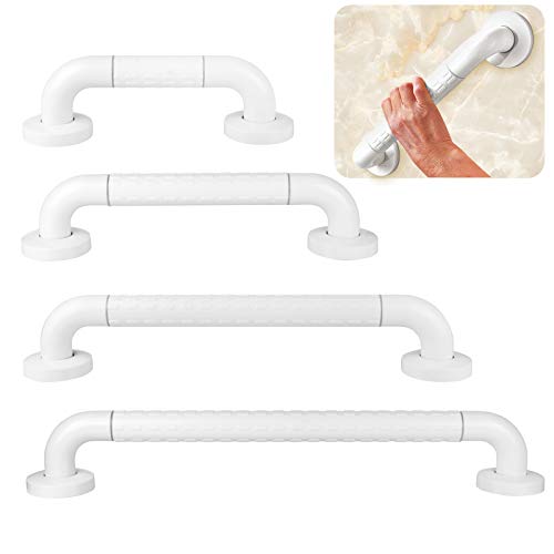 anmas power Haltegriff aus Kunststoff, robust, geriffelt, geriffelter Griff, Behinderungshilfe, 22/32/42/52 cm, Weiß, 1 Stück - 52 cm
