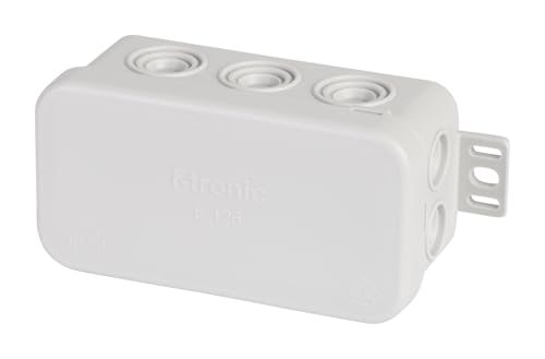 f-tronic 7340141 Feuchtraum-Abzweigkasten IP54, 85 x 44 x 40 mm, grau, E126, Inhalt: 10, Stück