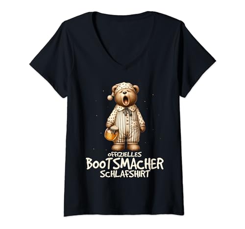 Damen Offizielles Schlafshirt Bootsmacher T-Shirt mit V-Ausschnitt