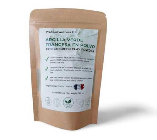 Green Clay Powder for Face Mask, Hair & Body - Detox & Purify - 100 % natürlich, 100 g - Hervorragend für Gesichts- und Haarmaske, Punktbehandlung, Körperwrap, Detoxbat, Fußsoak und DIY.