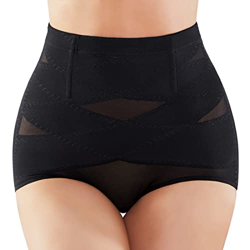 SIMIYA Damen Shapewear Unterhose Bauchweg Miederhose hoher Taille Unterwäsche Bauchkontrolle Miederpant weicher und bequemer Body Shaper für Frauen (Schwarz, M)