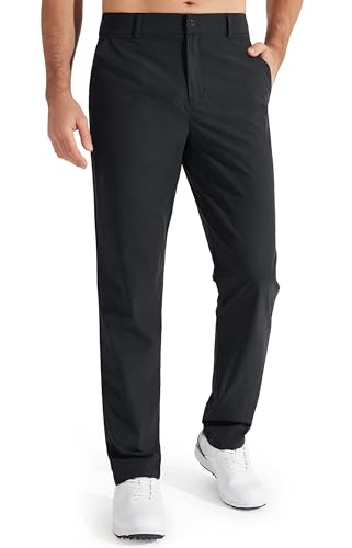 Libin Golfhose Herren Anzughose Chino Hose Slim Fit Stretch Stoffhose Golf Trousers Pants Komfort Casual Stretchhose mit Taschen 34W 30L Black