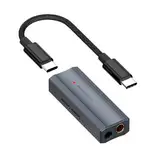 Fosi Audio DS2 USB C auf AUX Kopfhörerverstärker DAC Dongle 3,5 mm Klinke Audioadapter Tragbarer Verstärker mit Dual-Ausgang DSD256 4,4 mm symmetrischer hochauflösender CS43131 Chip für iPhone iPad