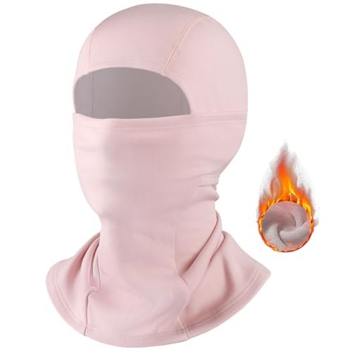 GFORI Winter Sturmhaube Winddicht Thermo Balaclava,Sturmmaske für Herren und Damen zum Skimaske, Outdoor Sport Radfahren kältefest Plus Fleece Gesichtsmaske Rosa- Einheitsgröße