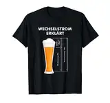 Wechselstrom erklärt Bier Elektriker Technik Elektrotechnik T-Shirt