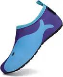 SAGUARO Badeschuhe Kinder Wasserschuhe Jungen Mädchen Schwimmschuhe Schnelltrocknung Strandschuhe Aquaschuhe Leicht Tauchschuhe Neoprenschuhe Surfschuhe Stil:5 Blau, Gr.34/35 EU