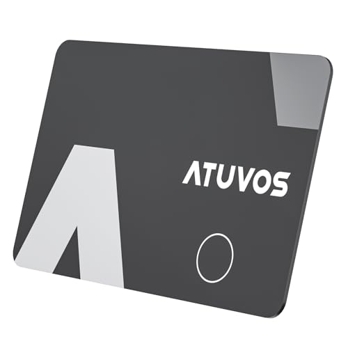 ATUVOS Wallet Tracker Karte Thin 1.6mm, Smart Bluetooth Air Tag Card Kompatibel mit Apple Wo ist? APP (iOS NUR, Android Not Supported), Item Finder für Reisekoffer/Geldbeutel/Koffer/Taschen und mehr