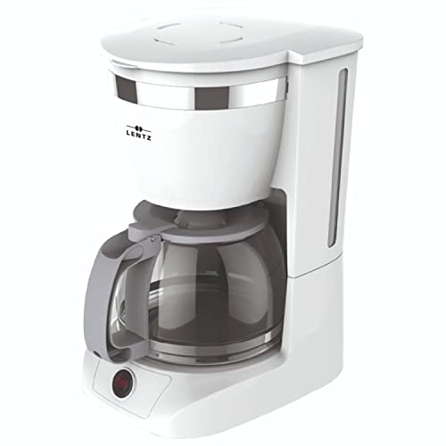 LENTZ Kaffeemaschine 10-Tassen Kaffeeautomat mit Permanentfilter inkl. Messlöffel (weiß)