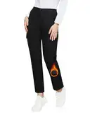 ATLASLAVA Skihose Damen Wasserdicht Wanderhose Fleece Gefüttert Softshellhose Warm Outdoor Hosen Winter