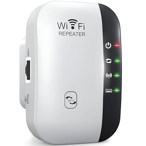 Retoo WiFi Repeater 2.4 GHz, 300 Mbit/s, WLAN Verstärker, Ethernet-Port, WPS, Access Point, Repeater Modus, LED abschaltbar, kompatibel zu Allen WLAN Geräte, Internet Verstärker, IEEE 802.11 b/g/n