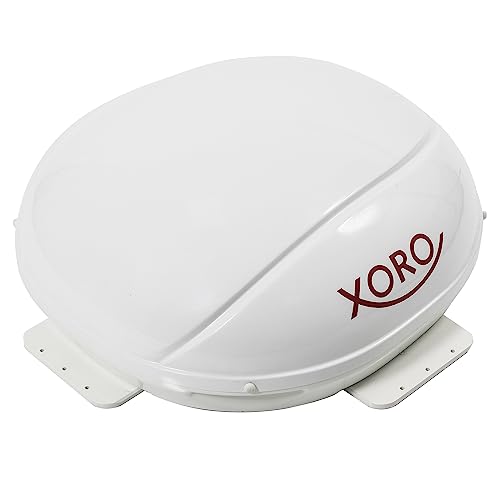 XORO MBA 26 - vollautomatische 39 cm Satellitenantenne, 12/24 Volt, Modernes Trackingverfahren, Empfang während der Fahrt, 4 Positionen vorinstalliert, Weiss