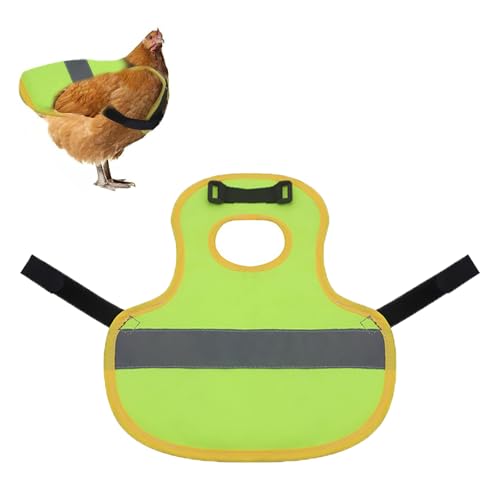 ZYEKIU 1 Pcs WarnwesteHund Hühner Geschirr Henne Hennen pet Reflective Vest Henne Reflektierende Weste Warnweste für Hühnersattel Kostüm hühnerstall Zubehör Sattel warnweste (Fluoreszierendes Grün)