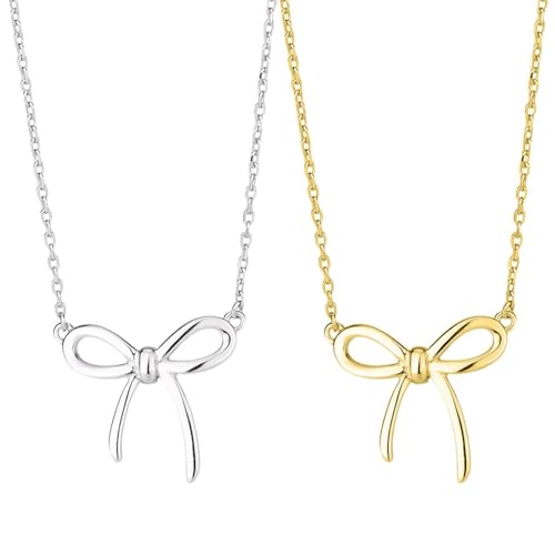 CVDYWDJIE 2 Stück Schleifenketten, Einfache Und Vielseitige Halsketten, Elee Halsketten, Modeaccessoires, Damenschmuck