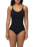 Breampot Shapewear Damen Bauchweg Bodysuit Formender Vielseitige Body Shper Frauen atmungsaktiven Materialien mit Verstellbarer Schultergurt (L/XL, Hüften Umwickeln-Schwarz)