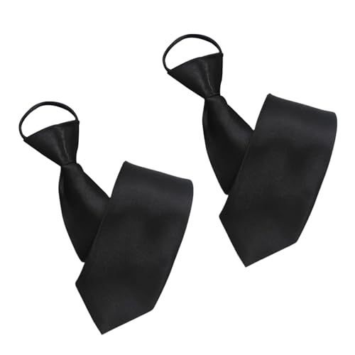 GUTERTOP Schwarze Krawatte Herren Einfarbiger Klassische, Vorgebundene Verstellbare Tie mit Reißverschluss, Schlips Schwarz 8Cm für Heiraten Oder Festliche Veranstaltunge