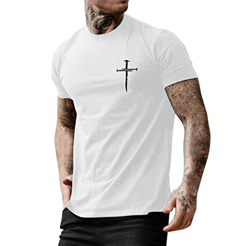 Generisch Herren Rundhals T-Shirt - Regular Fit 5er Pack XS S M L XL XXL 100% Baumwolle,T-Shirt Herren Grau V-Ausschnitt Lang Schwarzes T-Shirt Herren 6XL,Angebot