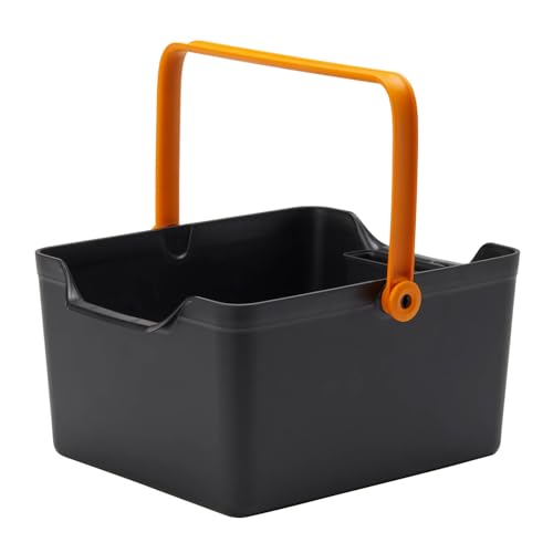 Fiskars Aufbewahrungsbox für Pflanzwerkzeuge und Gartenzubehör, 35,3 x 27,2 x 17,4 cm (BxTxH), Kunstharz, Schwarz/Orange, 1071305