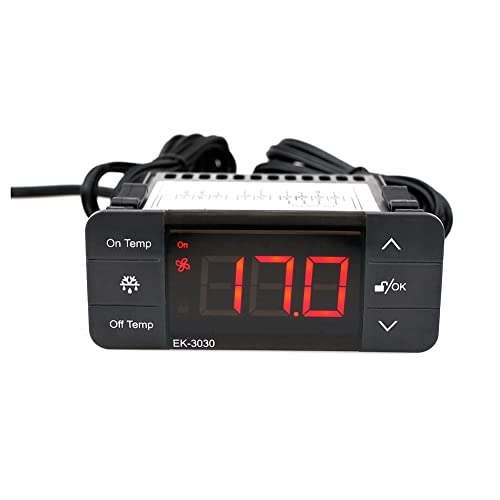 Cpolebev 1 Stück Digitaler Temperaturregler Kälte-Abtauthermostat für Kühllager-Gefrierschrank EK-3030 220V