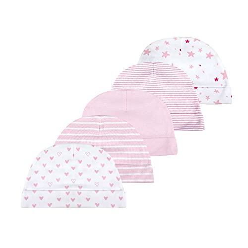 Baby Fäustlinge, Neugeborenes Set, 5 Paar Fäustlinge für Babys, Jungen, Mädchen, Alter 0-6 Monate, 100% Baumwolle (6 Monate, Rose hat)