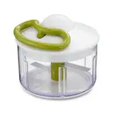 Tefal 5-Sekunden Zerkleinerer K13304, Ohne Strom, Fassungsvermögen: 500 ml, Multizerkleinerer für Gemüse, Obst, Zwiebeln, Nüsse, Knoblauch, Babynahrung, Weiß/Grün/Transparent