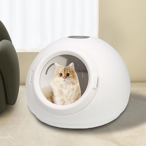 Automatische Haustier Trocknungsbox, Extrem Leise Hunde-Trocknungsbox für Katzen und Kleine Hunde, mit Einstellbarer Temperatur und Zeitsteuerung und 360 Warmem Wind,220V