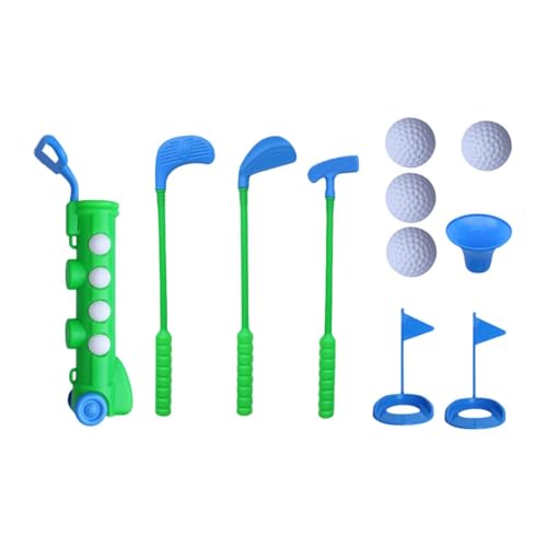 Perfeclan Toddlers Golf Set Spielzeug Sport Practicatic Kids Golf Club Kinder Golfspiel Spiel Set für Kinder Kinder 3 4 5 6 7 8 Jahre alt, GrÜn