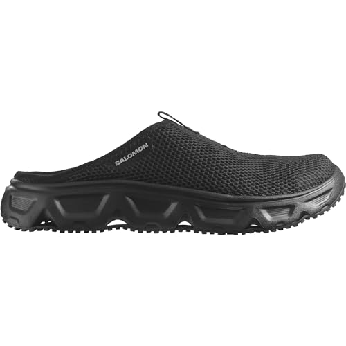 Salomon Reelax Slide 6.0 Herren Pantoletten, Gepolsterte Stabilität, Sofortiger und lang anhaltender Komfort, Vielseitiger Einsatz, Black, 43 1/3