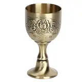 EuropäIscher Vintage-Weinbecher, Kelch BlumenpräGung SchnapsgläSer Kommunionbecher Metallkelch Altes Glas Weiß Rot Geschenk Retro-Ornament Kollektion Im KöNiglichen Stil FüR Zuhause