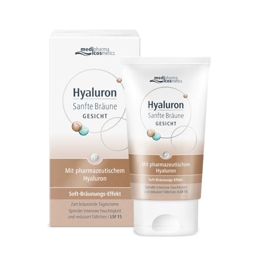 HYALURON SANFTE BRÄUNE GESICHTSPFLEGE 50ml, sanfte und natürlich aussehende Sommerbräune, spendet intensive Feuchtigkeit und reduziert Fältchen, natürlich wirkende Bräune ohne Flecken und Streifen