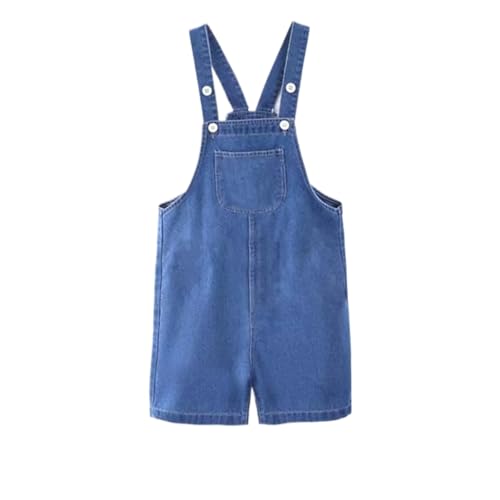 Chejarity Kinder Jeanslatzhose Kurz Einteiler Overall Träger Jeanshose Brusttasche Sommer Outfit Kindergartenkleidung Schulkleidung Festliche Kinderkleidung für Jungen Mädchen