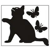 OQKAHIV 4 Bilder Interessant Schwarz Wandtattoo, Cartoon Katze, Dekorative Sticker für Badezimmer Kätzchen Wandaufkleber Stickers Katze Fenstersticker Dekorationen Aufkleber für Klassenzimmer Deko