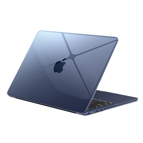 EooCoo Hülle kompatibel mit MacBook Air M2 M3 13 Zoll A2681 A3113(2024-2022 Freisetzung) [passend zur Offiziellen Farbe] Ultradünne Hart Schutzhülle Snap Case für Air 13,6 Zoll - Kristall Mitternacht