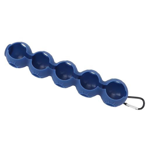 Tbest Ball-Aufbewahrungsabdeckung, Ballhalter mit hängender Clipschnalle, weiches Silikon, schützend, tragbar, für 5 Bälle für Training (blau)