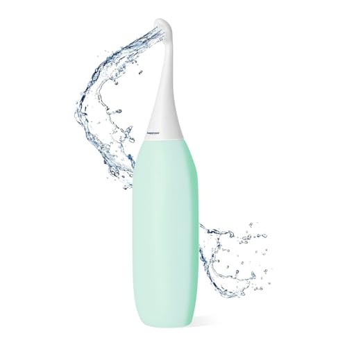 HappyPo Tragbar Bidet 300 ml - Po Dusche mit 50% Mehr Volumen - Bidet Handbrause Ersetzt Feuchtes Toilettenpapier -Tragbares Reise-mit Reisebeutel – Ideal für unterwegs und Hygiene(Minze)
