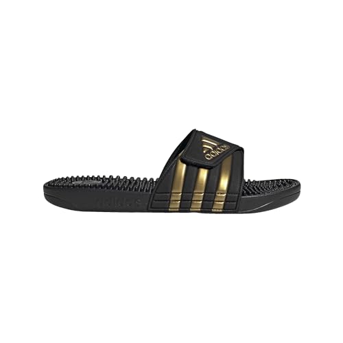 adidas Unisex-Adult Adissage Sandal, Core Black/Gold Metallic/Core Black, 43 EU