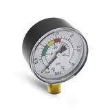 DOJA Barcelona | Schwimmbad-Manometer | Pool-Manometer 1/4" | Ø50mm | Vertikaler Anschluss 0+3BAR/PSI | Schwimmbad-Filter-Druckmesser | Für Sandfilter Pool, Schwimmbad-Pumpen-Druckmessgerät