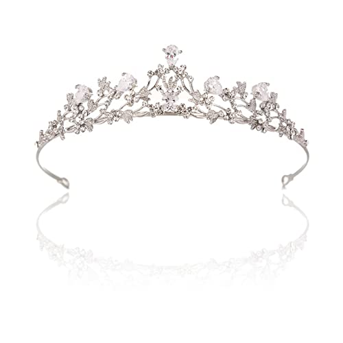 Basetousual Hochzeit Braut Kristall Tiara, Königin Krone Dekoration, Kristall-Damen-Haar-Krone, Hochzeit Braut Haarschmuck Prinzessin Krone