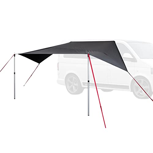 qeedo Motor Tarp Bus Sonnensegel mit UV-Schutz (UV80) & Dark-Coating, Keder; Bänder oder Saugnapf-Montage - Passt für: Camper, Campingbus, Wohnwagen