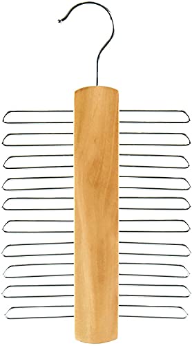 Hangerworld Holz 20 bar Krawatte Rack Kleiderbügel - Schal, Gürtel, Zubehör Organizer - Beige / Natur
