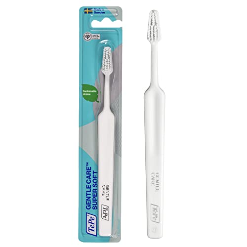 TePe Gental Care Zahnbürste, Extra Soft, Hellgrün, 1 Stk., Zahnbürste nach chirurgischen Eingriffen, superweiche Zahnbürste für empfindliche Zähne