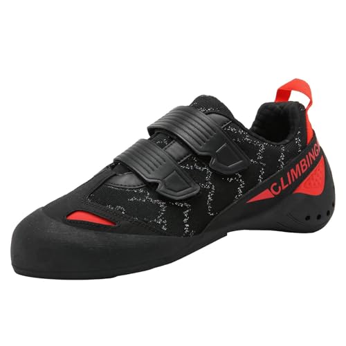 ZHENSI Kletterschuhe Herren Damen Jugend Anfänger Professionelles Klettern Bouldern Trainingsschuhe,Schwarz,43 EU