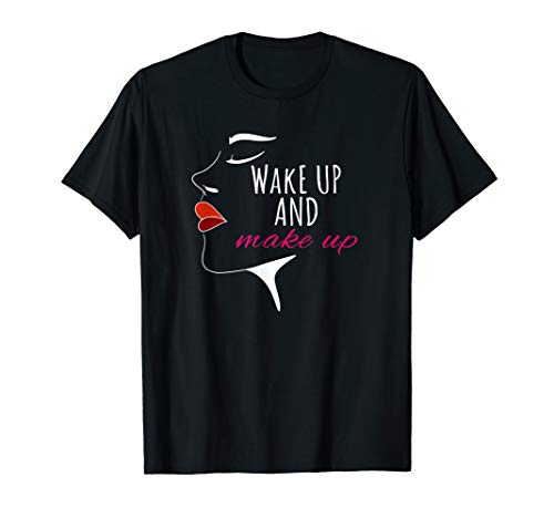 Lustige Kosmetikerin Make-up Artistin Schönheit Lippenstift T-Shirt