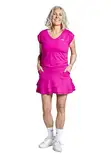 Sportkind Mädchen & Damen Tulip Tennis, Hockey, Golf Skort, Rock mit Taschen & Innenhose, atmungsaktiv, UV-Schutz, Berry pink, Gr. 140