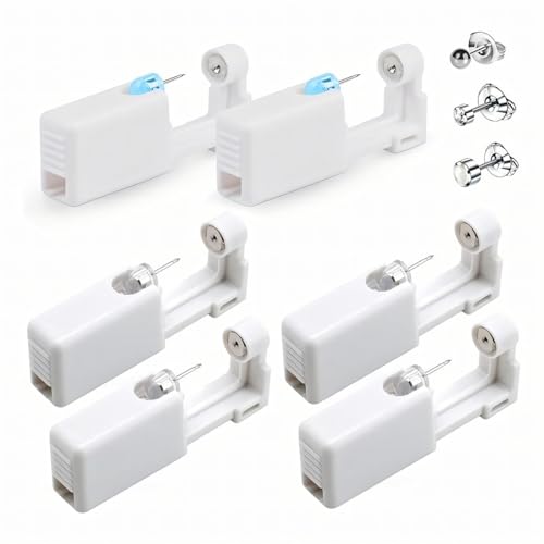 YHIJSR 6 Stück Einweg Ohrlochstechpistole Ohrpiercing Pistole Werkzeug Kit mit Ohrstecker Einweg-Ohr-Piercing Pistole Ohrnasen-Piercing-Pistolen-Kit