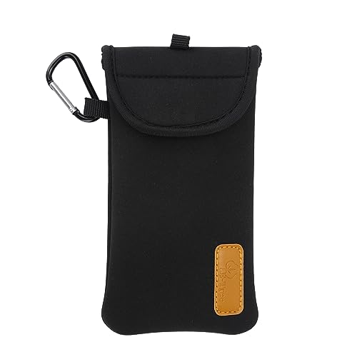 DOB SECHS Handyhülle Tasche Universal Pouch Handysocke, Neopren Handytasche Stoff für Smartphones, Tasche für Handy bis 6,7 Zoll, für iPhone Samsung Galaxy Google Pixel, Schwarz