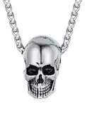 FaithHeart Skull Anhänger Edelstahl herren Skull Kette Totenkopf Anhänger für Weihnachten/Halloween/Geburtstag