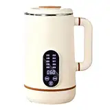 COYOUCO Sojamilchbereiter, Nussmilchbereiter, automatischer Mandelmilchbereiter 800 ml Sojamilchbereiter mit Warmhalten/Selbstreinigung,Weiß