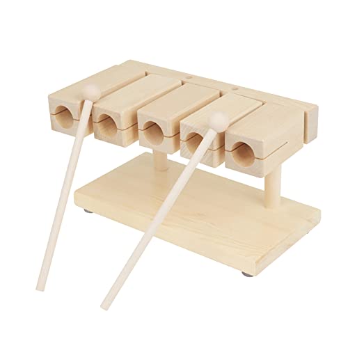 Holz Rhythmus Block Holz Percussion Block Massives Ahornmaterial 5 Töne Musikinstrument Percussion Instrument mit Schlägel für Yoga Vorschulerziehung