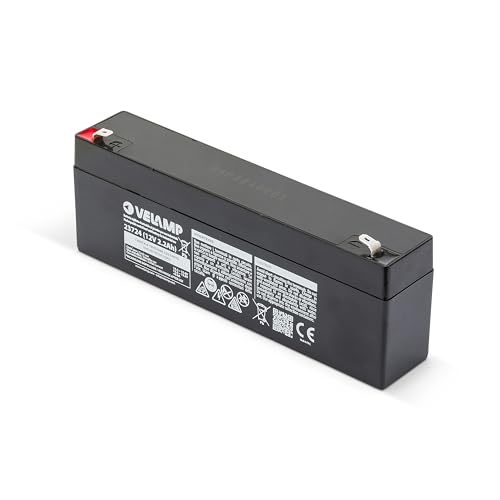 TECNID 23724 Wiederaufladbarer Bleiakku 12 V, 2,2 Ah Ideal für UPS, Alarmanlagen. Faston-Anschlüsse, Schwarz