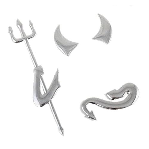 Liseng 3D Chrom Silber Auto Aufkleber Devil Emblem